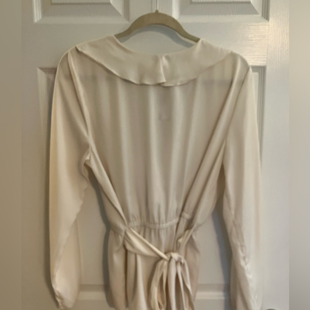 Cream Ruffle Wrap Top - Picture 2 of 5